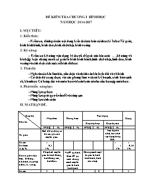 Đề kiểm tra chương I Hình học 8